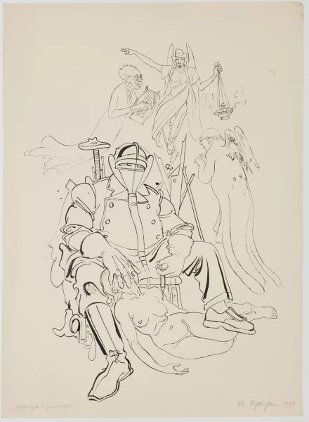 Rudolf Schlichter — Composition au masque à gaz,