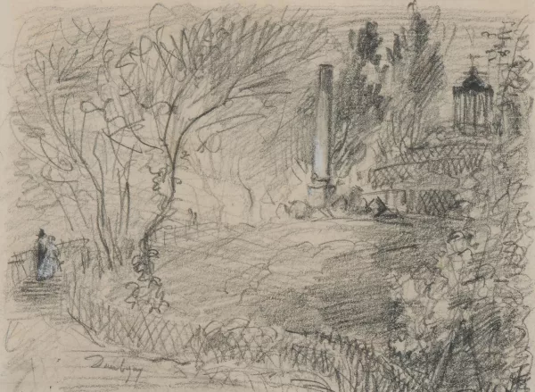 Charles-François Daubigny — Attribué à Daubigny, Charles-François — , zugeschrieben Ein Spazierang im Park von St