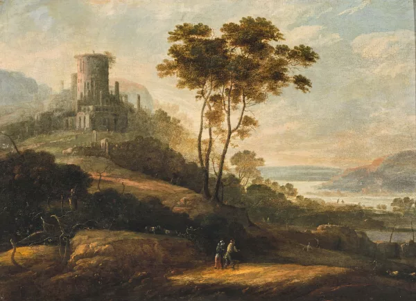 Abraham Blommaert — Attribué à Blommaert, Abraham — zugeschrieben Berglandschaft mit Ruinen und Reisenden