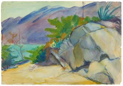 Maria Marc — Seeufer mit Felsen