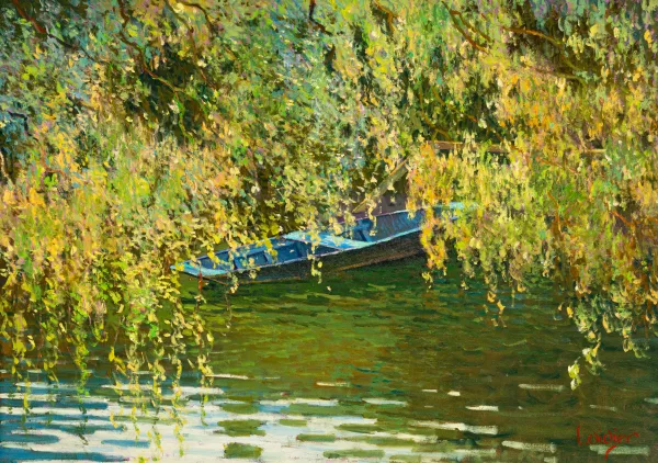 Luc Didier — "Barque à Maillezais (Vendée)"