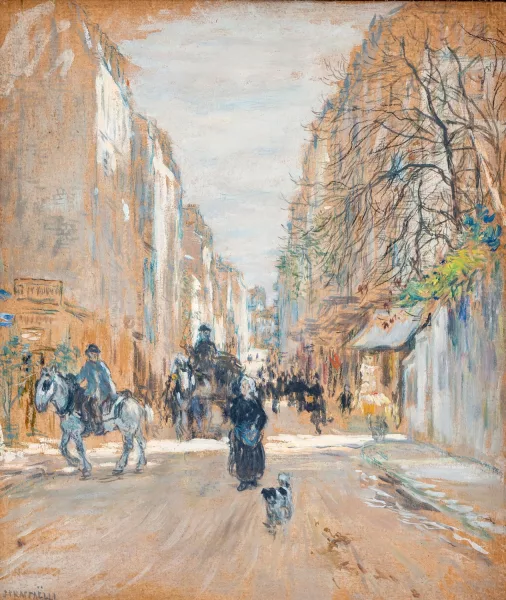Jean-François Raffaëlli — Attribué à Jean-François Raffaelli — Scène de rue,