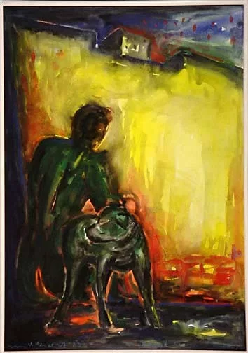Helmut Middendorf — Portrait eines Hundes, 1983
