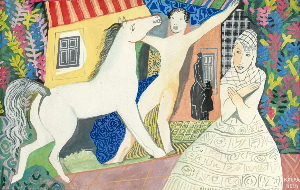 Béla Kádár — Couple au cheval