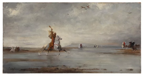Eugène Fromentin — Attribué à Eugène Fromentin — La chasse au faucon
