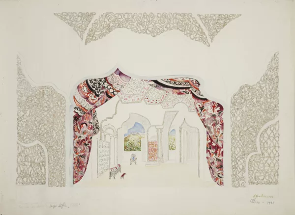 Nathalie Gontcharova — Décor pour le premier tableau du ballet Chota