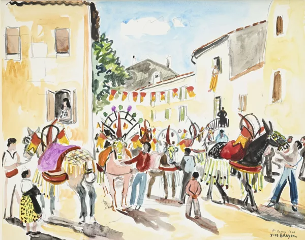 Yves Brayer — Feria de Saint Rémy de Provence
