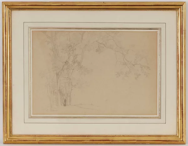 Camille Pissarro — Attribué à Camille Pissarro — Personnages entre les arbres