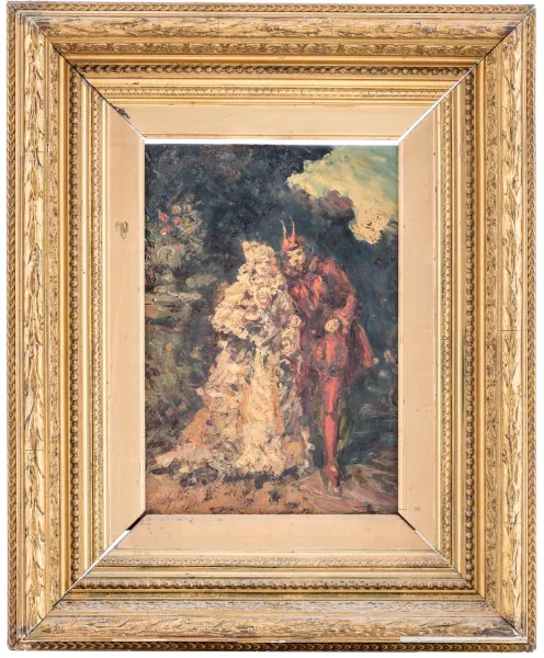 Adolphe Monticelli — Attribué à Adolphe Monticelli — Scène galante avec Méphistophèle,