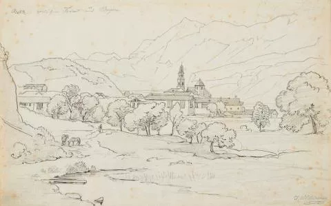 Johann Wilhelm Schirmer — Ansicht eines norditalienischen Dorfes