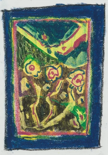 Andro Wekua — Komposition in Blau-, Gelb- und Rosatönen