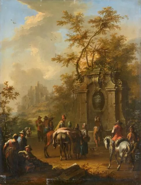 Franz de Paula Ferg — Rastende vor einem Brunnen