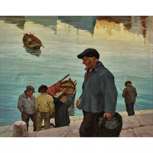 Giulio Vittini — Fischer im Hafen.
