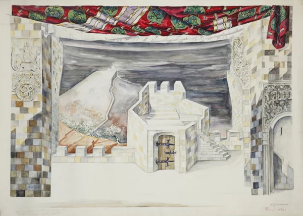 Nathalie Gontcharova — Décor pour le deuxième tableau du ballet Chota