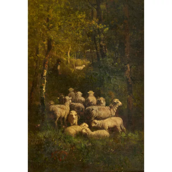 Alexandre Defaux — Schafherde im Wald.