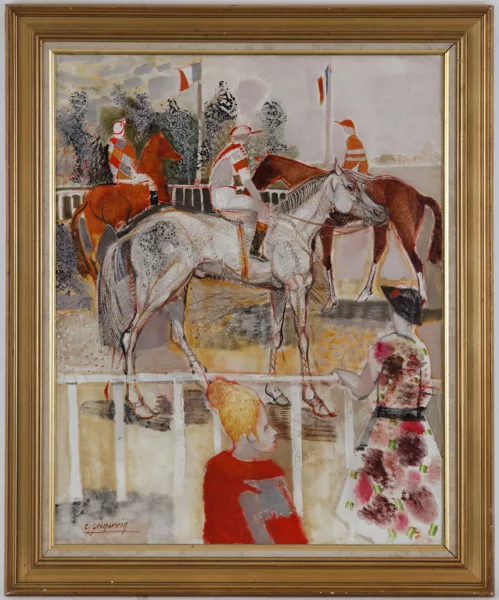 Claude Grosperrin — Le pesage, aux courses