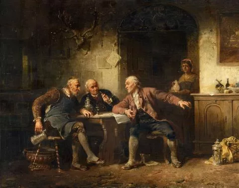 Anton Seitz — Drei Männer am Tisch