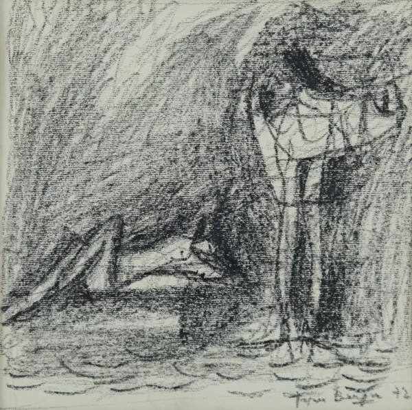 Jacques Berger — Jacques Berger (1902-1977), \\Personnages\\, fusain