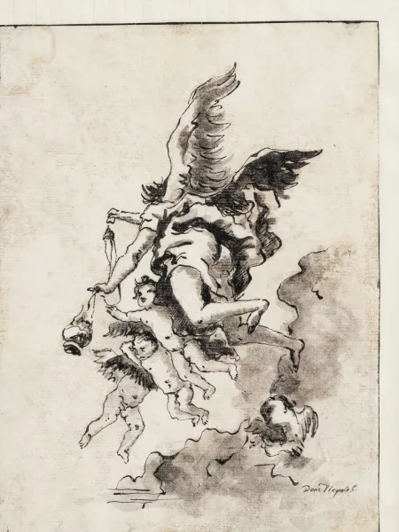 Giandomenico Tiepolo — D’après Giovanni Domenico Tiepolo — Archange et putti