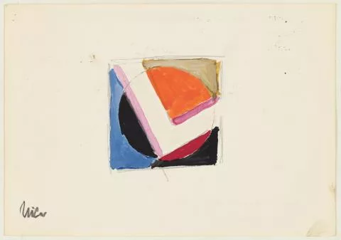 Walter Dexel — Ohne Titel. 4 Entwürfe zu der "Serie Scheibe in Quadrat"
