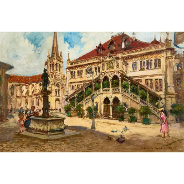 Georges Stein — Der Rathausplatz in Bern.