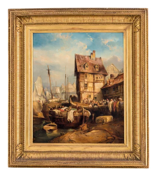 Jules Noël — Attribué à Jules Achille Noël — Scène de port,