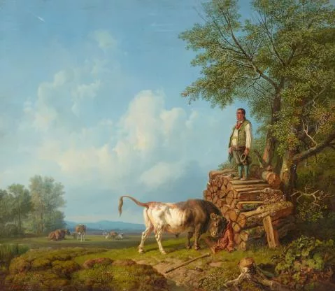 Heinrich Bürkel — Stier und Bauer