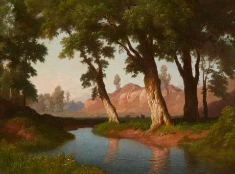 Bernhard Fries — Waldlandschaft mit einem Bach