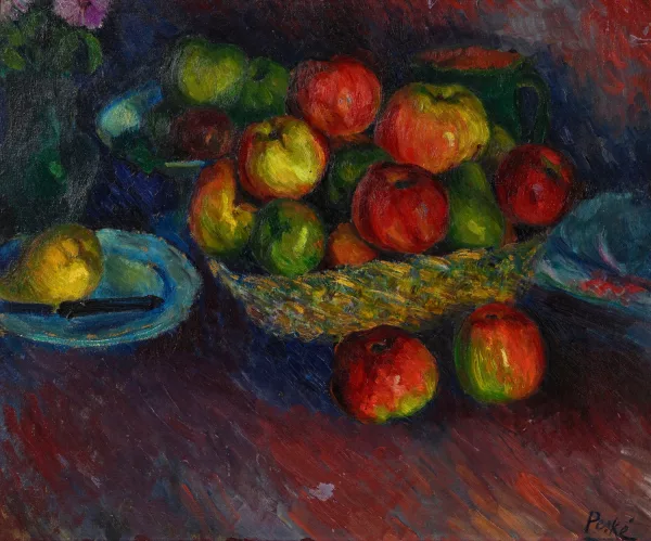 Jean Peské — Nature morte au panier de fruits"