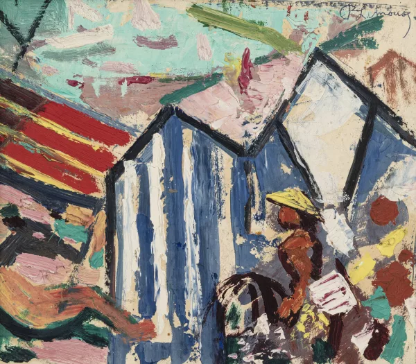 Roger Limouse — Roger Limouse (1894-1989), "Cabines sur plage",
