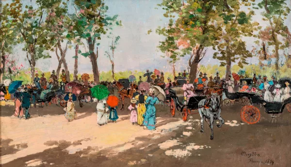 Blas Olleros y Quintana — Attribué à Blas Olleros y Quintana — Scène de parc,