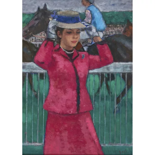 François Gall — Femme aux courses hippiques à Auteuil.