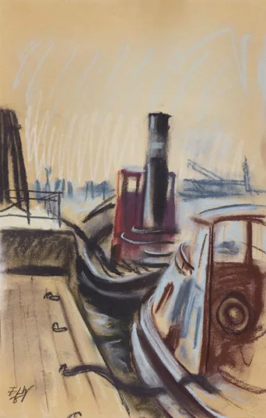 Elfriede Lohse-Wächtler — Schleppdampfer im Hafen Altona