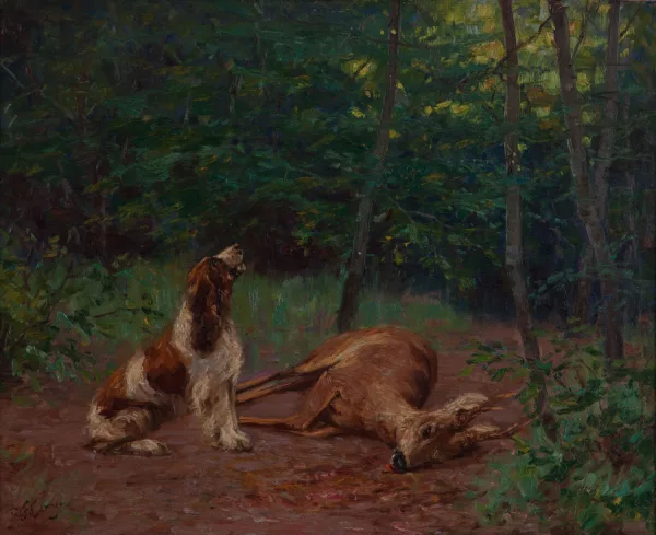 Robert Franz Curry — Chien et faon