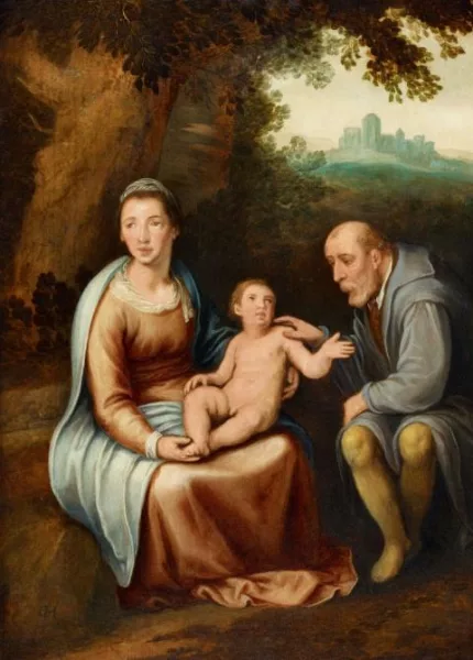Cornelis Cornelisz van Haarlem — Heilige Familie bei der Rast