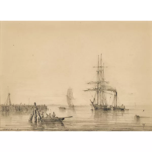 Maurits Frederik Hendrik De Haas — Schiffe in Hafennähe.