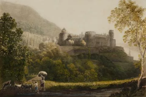 Carl Philipp Fohr — Ansicht des Heidelberger Schlosses von Osten gesehen
