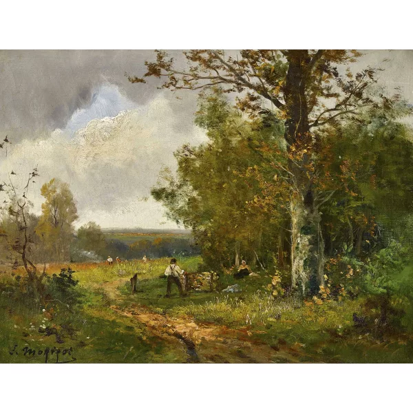 Edma Morisot — Waldrand mit Bauern.
