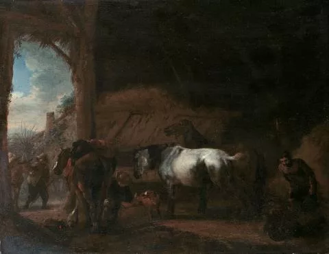 Philips Wouwerman — Ein kleiner Pferdestall