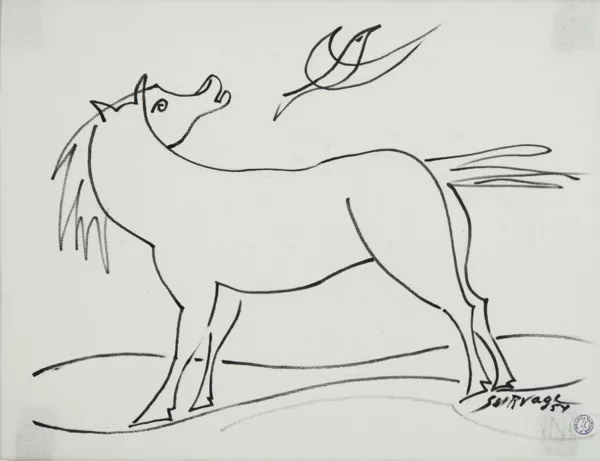 Léopold Survage — Léopold Survage (1879-1968), \\Cheval\\, encre sur