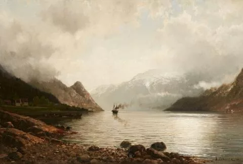 Anders Monsen Askevold — Dampfschiff im Fjord