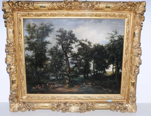 André Jolivard — Attribué à Jolivard, André — zugeschrieben Vieherde in lichtem Eichenwald