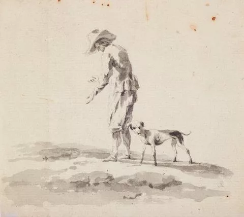 Salvator Rosa — Figurenstudie mit Hund