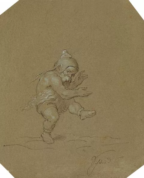 Moritz von Schwind — Hüpfender Zwerg (Rumpelstilzchen)