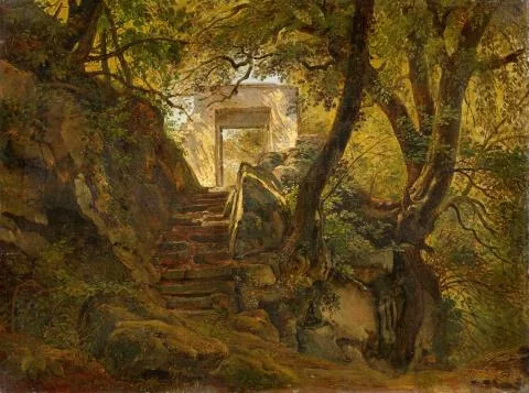 Heinrich Bürkel — Italienisches Landschaftsmotiv in den Bergen