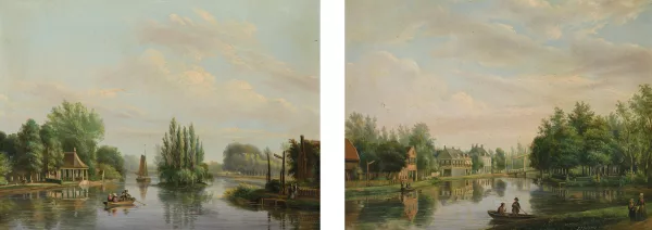 Petrus Joseph Lutgers — Gegenstücke: Ansichten vom Kanal in Loenen aan de Vecht