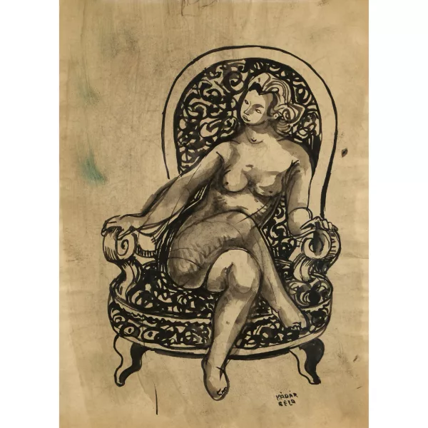 Béla Kádár — Femme assise dans un fauteuil.