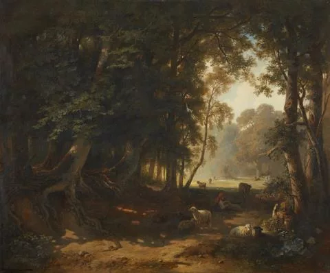 Carl Ebert — Waldweg mit Schafen