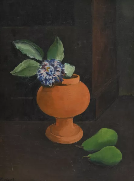 Jean Marchand — "Fleur au vase et poires"