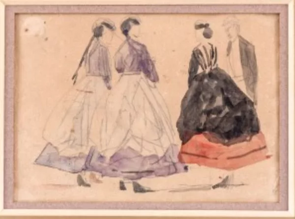 Eugène Boudin — Attribué à Eugène Boudin — Les Crinolines,